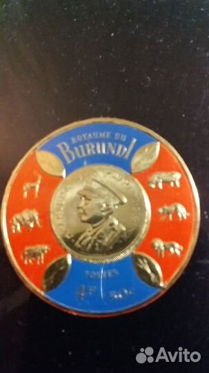 Почтовые марки на фольге (круглые) Катар и Бурунди