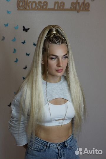 Косы с канекалоном, хвост, брейды, афрокосы