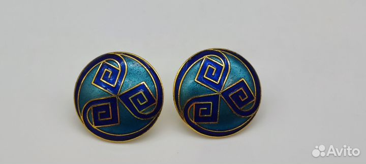 Серьги винтажные fish эмаль 1960-1980-е гг. №24 01