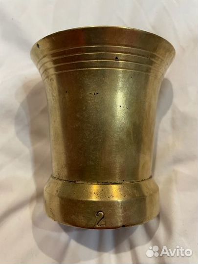Ступка ступа антиквариат цилин. формы Бронза 19век