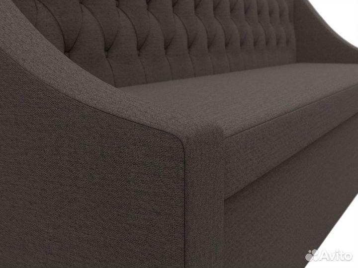 Диван кухонный прямой Мерлин, рогожка, амур коричневый