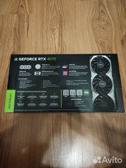 Новая видеокарта MSI RTX 4070 Ventus 3X E OC 12GB