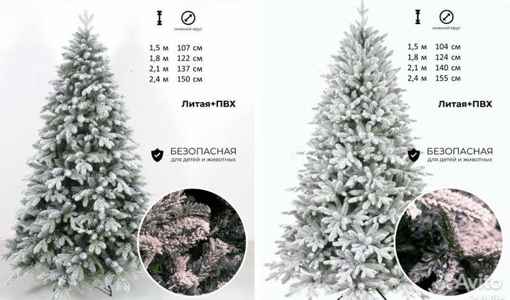 Искусственные елки и гирлянды