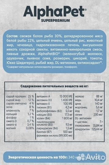 Корм AlphaPet monoprotein для собак, 3-12 кг