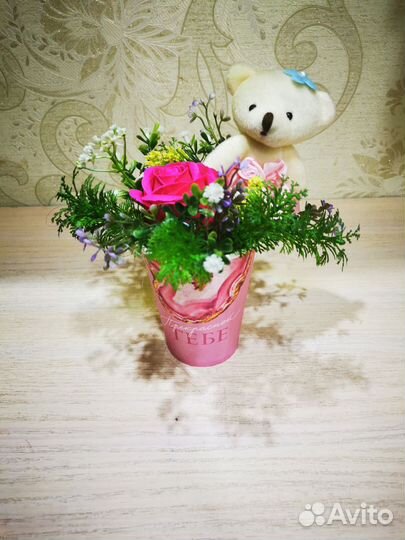 Букет из мыльных роз