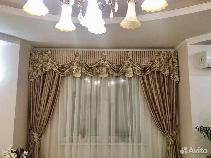 Шторы с ламбрекеном, портьеры