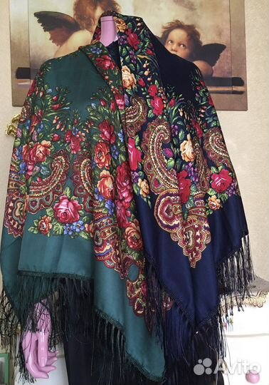 Платки шерсть русский стиль, все размеры и цвета