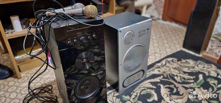 Караоке колонка с 2 микрофонами