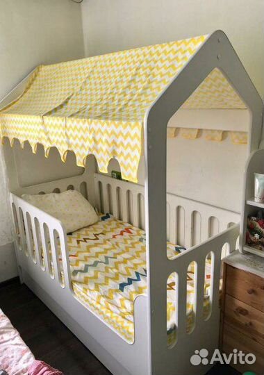 Кровать-Домик с ящиком Белый 160х80