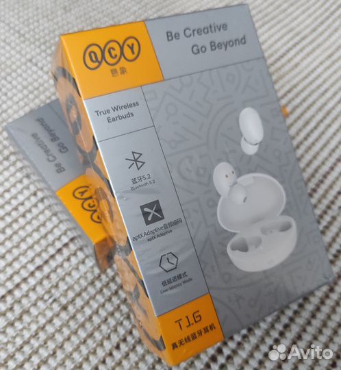 Новые Наушники TWS QCY T16 белые, aptX, BT 5.2