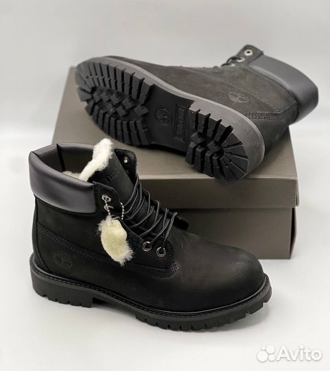 Timberland Black зима с мехом