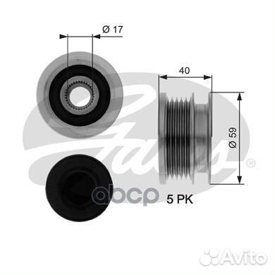 Муфта обгонная шкива генератора OAP7074 Gates