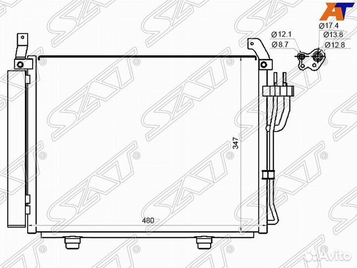 Радиатор кондиционера hyundai i10 2009