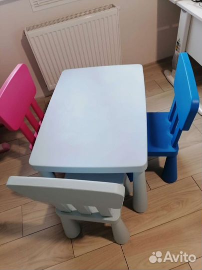 Детский стол и стул IKEA маммут