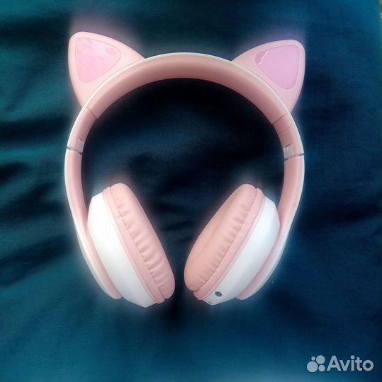 Беспроводные Наушники Кошачьи Ушки Светящиеся