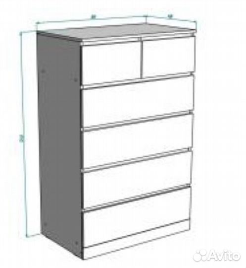 Комод IKEA мальм 6 ящиков бу