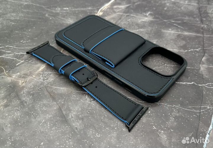 Чехол на iPhone 13/14/15 pro max кожаный