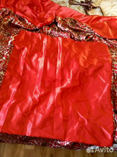 Постельное бельё. Сатин. Красный, леопардовый