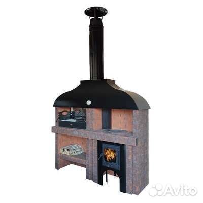 Печь для барбекю, кирпичная 