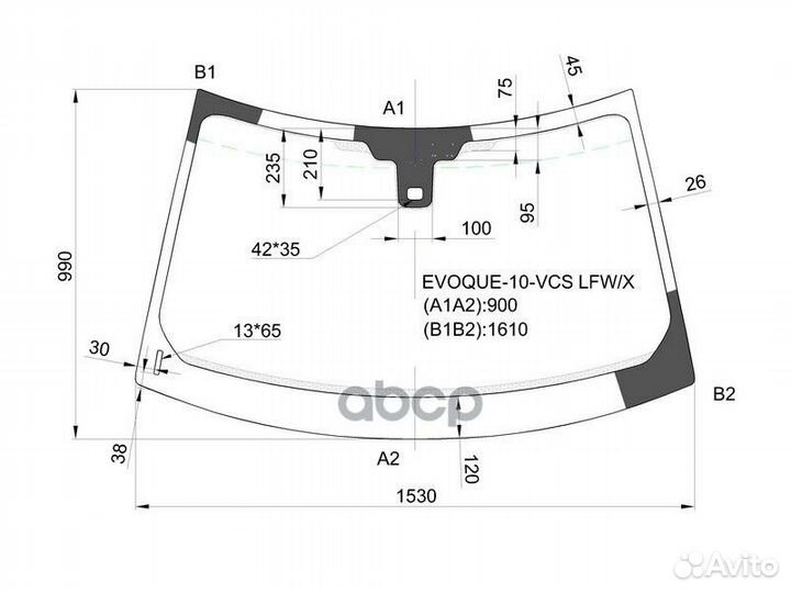Стекло лобовое + дд LR range rover evoque 5D SU