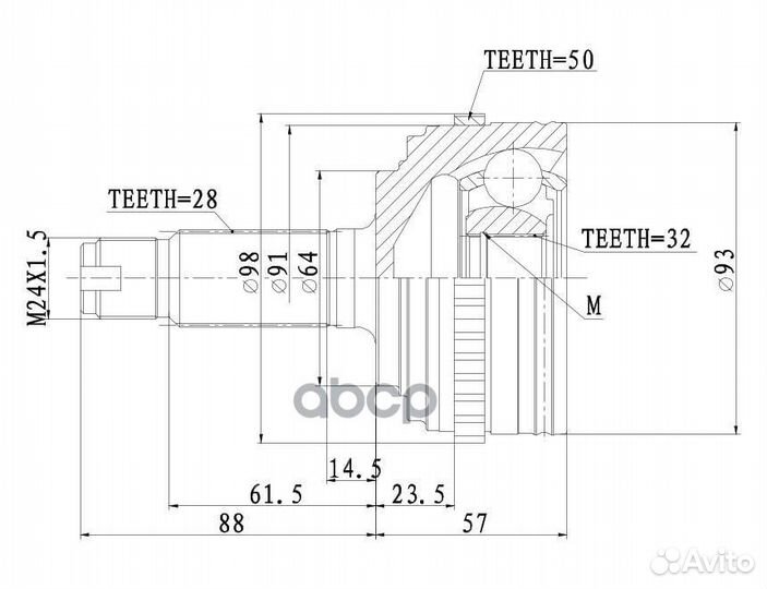 Шрус наружный GIK04074 honda Accord 98-03/Odyss