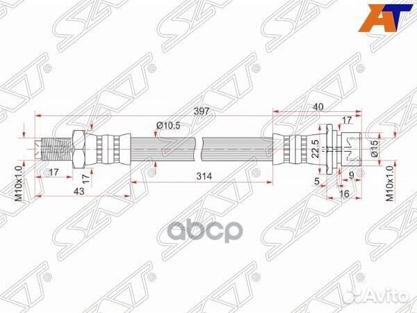 Шланг тормозной перед (Таиланд) toyota land CRU