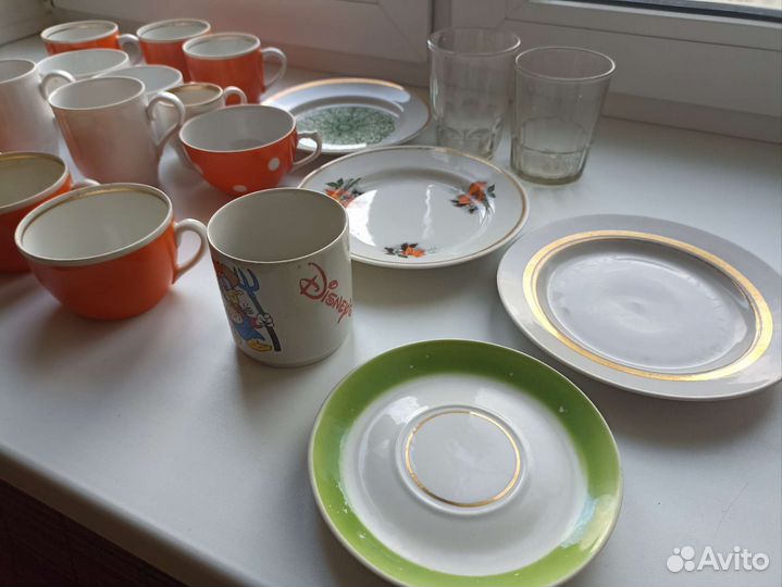 Посуда фарфор чашки блюдца стаканы стекло