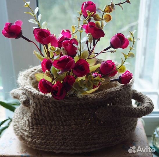 Корзинка из джута для хранения