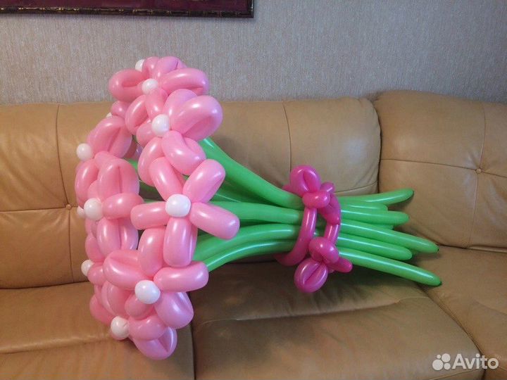 Цветы из шариков (шдм) букет из шаров, ромашки