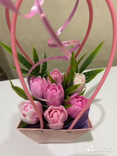 Мыло ручной работы тюльпаны