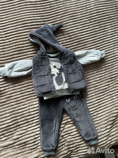 Костюм детский тройка теплый 86