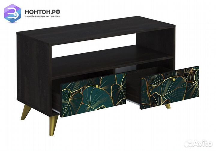 Тумба под тв Фьюжн tropical / камень угольный