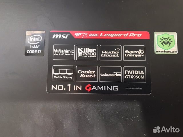 Игровой ноутбук msi gp 72 2QE Leopard pro