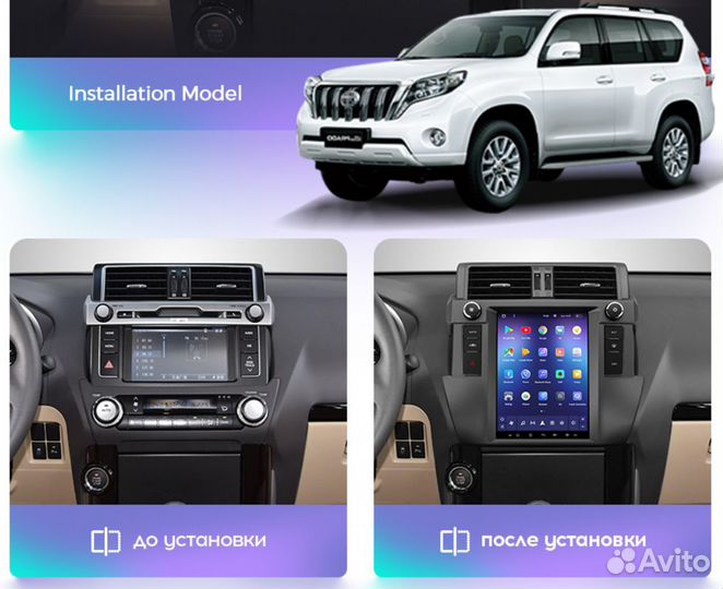 Магнитола Tesla Teyes на Toyota Prado 150
