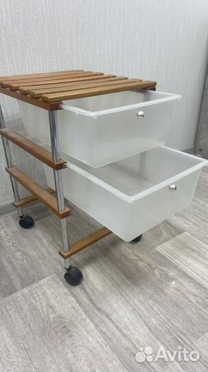 Тележка полка с ящиками на колесиках