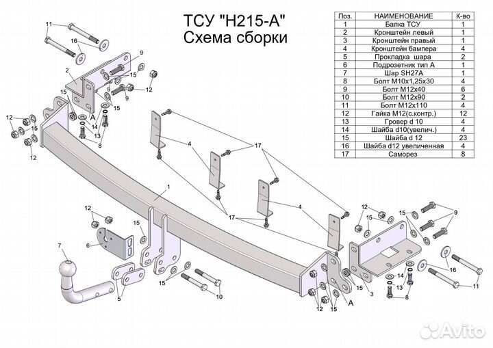 Фаркоп на Hyundai Santa Fe 2006-2012