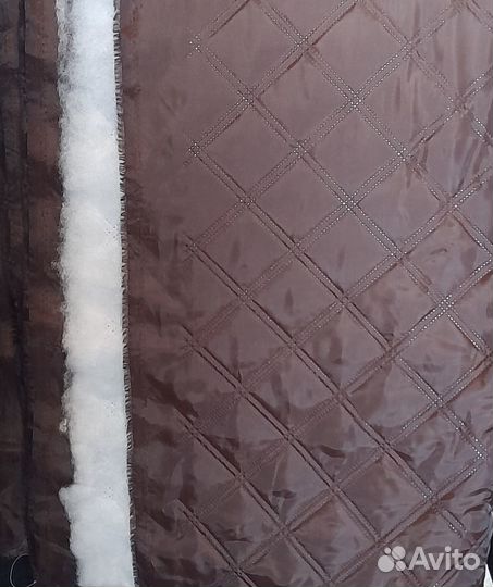 Ткань подкладка с синтепоном 2.8м коричневая