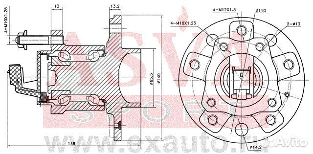 Ступица задняя 5 отверстий с датчиком абс opwhah5R