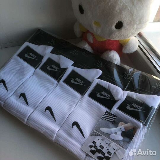 Носки nike высокие белые