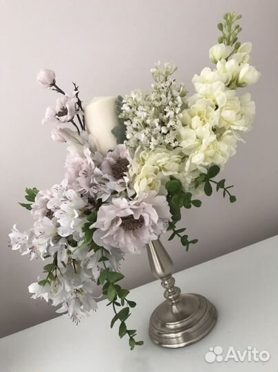 Цветочная композиция на подсвечнике двухсторонняя