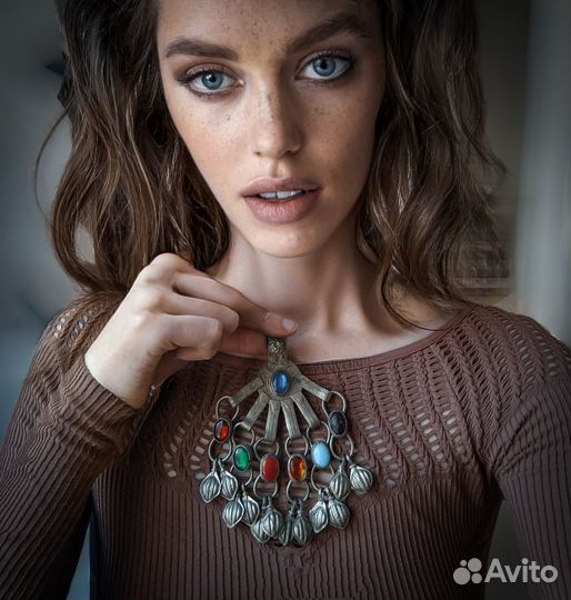 Колье чокер бусы ожерелье бохо этно готика