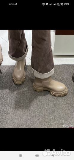 Кожаные полусапоги женские.челси