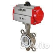 Затвор дисковый поворотный DN.ru 316L-316L-ptfe Ду40 Ру16, корпус - нержавеющая сталь, диск - нержав