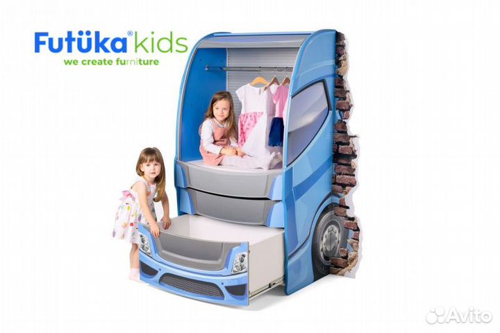 Двухъярусная кровать Скания в виде грузовика