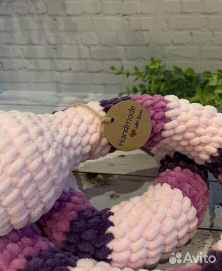 Игрушка вязаная плюшевая змейка