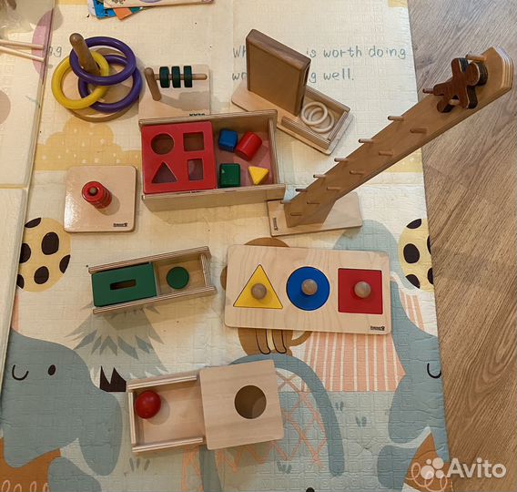 Монтессори развивающие деревянные игрушки пакетом