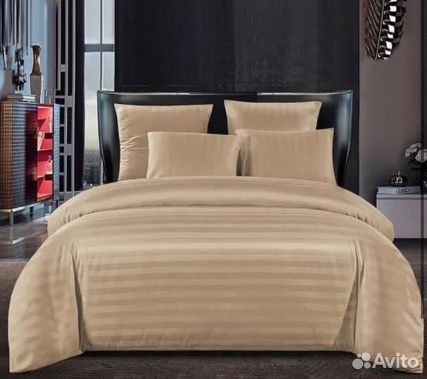 Отельное Белье постельное Страйп-сатин