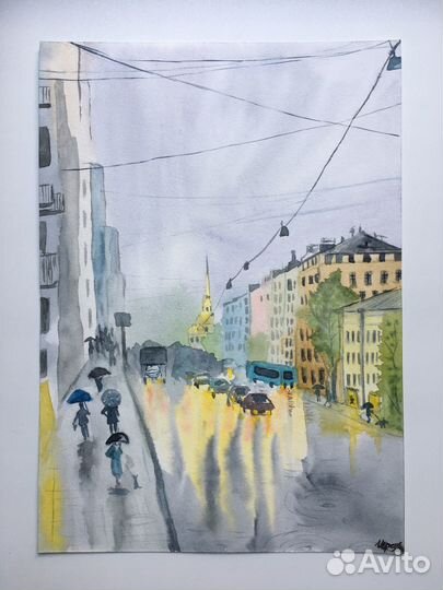 Картины акварелью с видами Санкт-Петербурга