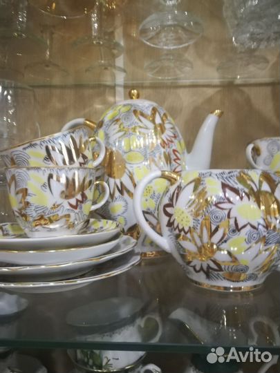 Сервиз кофейный лфз Золотые ромашки