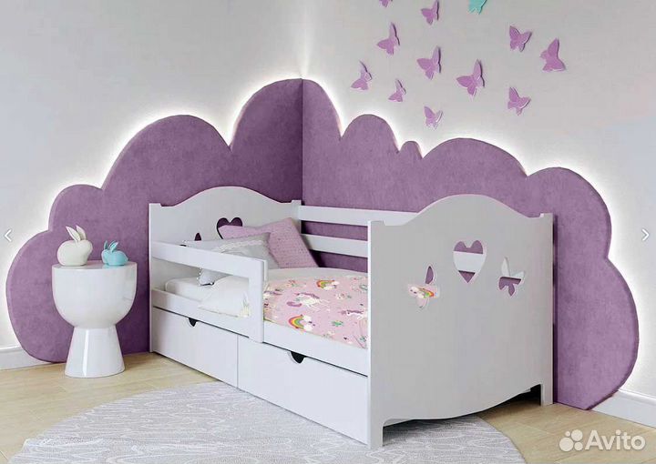 Кроватка высокий борт детская берёза сингл